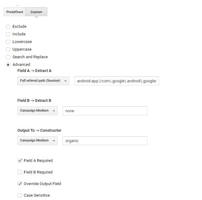 Medium filter configuration